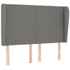 Image de vidaXL Tête de lit avec oreilles Gris foncé 147x23x118/128 cm Tissu