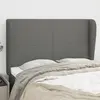 Image de vidaXL Tête de lit avec oreilles Gris foncé 147x23x118/128 cm Tissu