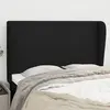 Image de vidaXL Tête de lit avec oreilles Noir 147x23x118/128 cm Tissu