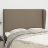 Image de vidaXL Tête de lit avec oreilles Taupe 147x23x118/128 cm Tissu