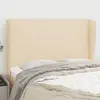 Image de vidaXL Tête de lit avec oreilles Crème 147x23x118/128 cm Tissu