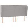 Image de vidaXL Tête de lit avec oreilles Gris clair 163x23x118/128 cm Tissu