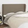 Image de vidaXL Tête de lit avec oreilles Taupe 163x23x118/128 cm Tissu