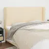 Image de vidaXL Tête de lit avec oreilles Crème 163x23x118/128 cm Tissu