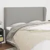 Image de vidaXL Tête de lit avec oreilles Gris clair 183x23x118/128 cm Tissu