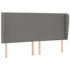 Image de vidaXL Tête de lit avec oreilles Gris foncé 183x23x118/128 cm Tissu