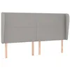 Image de vidaXL Tête de lit avec oreilles Gris clair 203x23x118/128 cm Tissu