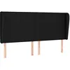 Image de vidaXL Tête de lit avec oreilles Noir 203x23x118/128 cm Tissu