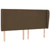 Image de vidaXL Tête de lit avec oreilles Marron foncé 203x23x118/128 cm Tissu