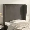 Image de vidaXL Tête de lit avec oreilles Gris foncé 83x23x118/128 cm Velours