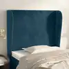 Image de vidaXL Tête de lit avec oreilles Bleu foncé 103x23x118/128 cm Velours