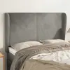 Image de vidaXL Tête de lit avec oreilles Gris clair 147x23x118/128 cm Velours