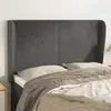Image de vidaXL Tête de lit avec oreilles Gris foncé 147x23x118/128 cm Velours