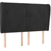 Image de vidaXL Tête de lit avec oreilles Noir 147x23x118/128 cm Velours