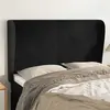 Image de vidaXL Tête de lit avec oreilles Noir 147x23x118/128 cm Velours
