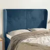 Image de vidaXL Tête de lit avec oreilles Bleu foncé 147x23x118/128 cm Velours