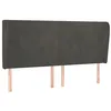 Image de vidaXL Tête de lit avec oreilles Gris foncé 163x23x118/128 cm Velours