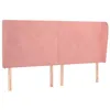 Image de vidaXL Tête de lit avec oreilles Rose 163x23x118/128 cm Velours