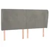 Image de vidaXL Tête de lit avec oreilles Gris clair 183x23x118/128 cm Velours