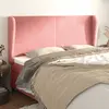 Image de vidaXL Tête de lit avec oreilles Rose 183x23x118/128 cm Velours