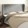 Image de vidaXL Tête de lit avec oreilles Gris clair 203x23x118/128 cm Velours