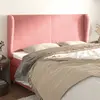 Image de vidaXL Tête de lit avec oreilles Rose 203x23x118/128 cm Velours