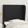 Image de vidaXL Tête de lit avec oreilles Noir 83x23x118/128 cm Similicuir