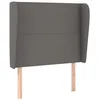 Image de vidaXL Tête de lit avec oreilles Gris 83x23x118/128 cm Similicuir