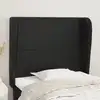 Image de vidaXL Tête de lit avec oreilles Noir 93x23x118/128 cm Similicuir