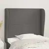 Image de vidaXL Tête de lit avec oreilles Gris 93x23x118/128 cm Similicuir