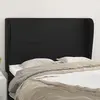 Image de vidaXL Tête de lit avec oreilles Noir 147x23x118/128 cm Similicuir