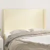 Image de vidaXL Tête de lit avec oreilles Crème 147x23x118/128 cm Similicuir