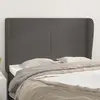 Image de vidaXL Tête de lit avec oreilles Gris 147x23x118/128 cm Similicuir