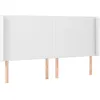 Image de vidaXL Tête de lit avec oreilles Blanc 203x23x118/128 cm Similicuir