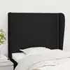 Image de vidaXL Tête de lit avec oreilles Noir 83x23x118/128 cm Tissu