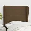Image de vidaXL Tête de lit avec oreilles Marron foncé 93x23x118/128 cm Tissu