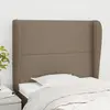 Image de vidaXL Tête de lit avec oreilles Taupe 93x23x118/128 cm Tissu