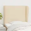Image de vidaXL Tête de lit avec oreilles Crème 93x23x118/128 cm Tissu