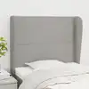 Image de vidaXL Tête de lit avec oreilles Gris clair 103x23x118/128 cm Tissu