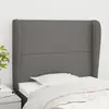 Image de vidaXL Tête de lit avec oreilles Gris foncé 103x23x118/128 cm Tissu