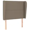 Image de vidaXL Hoofdbord met randen 103x23x118/128 cm stof taupe