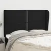 Image de vidaXL Tête de lit avec oreilles Noir 147x23x118/128 cm Tissu