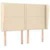 Image de vidaXL Tête de lit avec oreilles Crème 147x23x118/128 cm Tissu