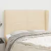 Image de vidaXL Tête de lit avec oreilles Crème 147x23x118/128 cm Tissu