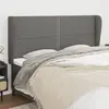 Image de vidaXL Tête de lit avec oreilles Gris foncé 183x23x118/128 cm Tissu