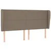Image de vidaXL Tête de lit avec oreilles Taupe 183x23x118/128 cm Tissu
