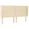 Image de vidaXL Tête de lit avec oreilles Crème 183x23x118/128 cm Tissu
