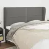Image de vidaXL Tête de lit avec oreilles Gris foncé 203x23x118/128 cm Tissu