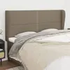 Image de vidaXL Tête de lit avec oreilles Taupe 203x23x118/128 cm Tissu