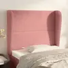 Image de vidaXL Tête de lit avec oreilles Rose 83x23x118/128 cm Velours